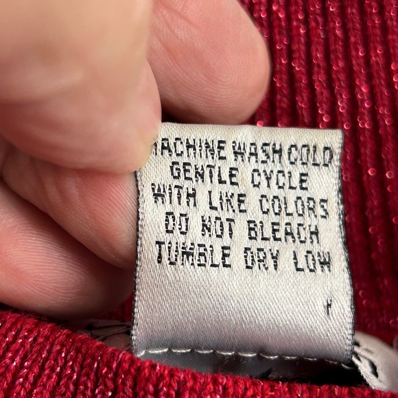 Style & Co. Collection Red Acrylic Cotton Metallic Pullover Sleeveless Sweater - Picture 7 of 7